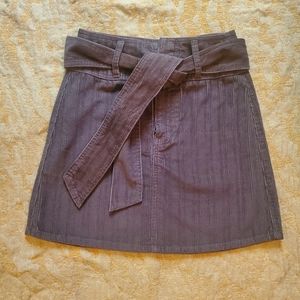 Brown Corduroy High-Waisted Skirt